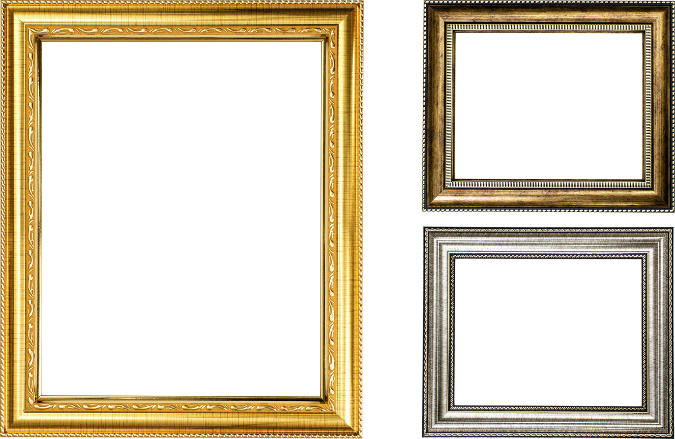 Three Vintage Photo Frames Cutout